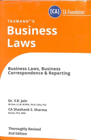 Book cover number 1 for Business Laws written by V. K. Jain, Shashank S. Sharma published by Taxmann Publications Pvt. Ltd.