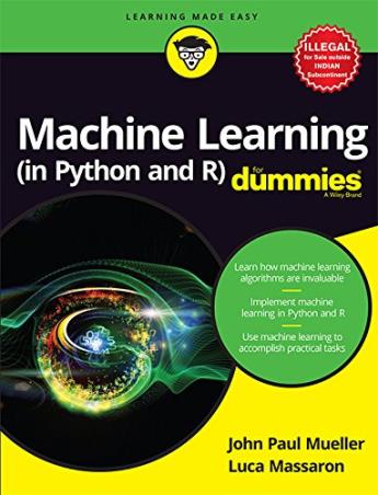 Book cover number 1 for Machine Learning (in Python and R) For Dummies written by John Paul Mueller, Luca Massaron published by Dummies