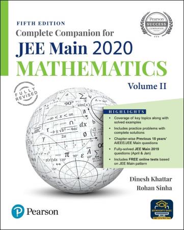 Book cover number 1 for Complete Companion For JEE Main 2020 Mathematics Volume 2 written by Dinesh Khattar, Rohan Sinha published by Pearson Education