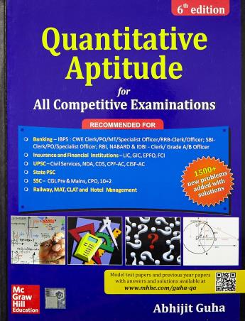 Book cover number 1 for Quantitative Aptitude For All Competitive Examinations written by Abhijit Guha published by McGraw Hill Education Private Limited