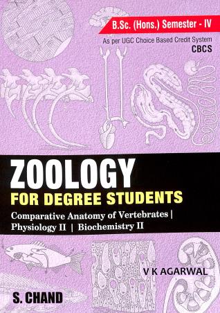 Book cover number 1 for Zoology For Degree Students (B. Sc. Hons. Semester 4) written by V. K. Agarwal published by S. Chand Publishing