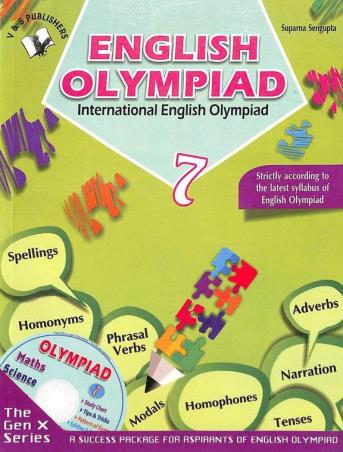 Book cover number 1 for English Olympiad Class 7 (IEO) written by Suparna Sengupta published by V&S Publishers