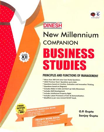 Book cover number 1 for Dinesh New Millennium Companion Business Studies 12 (Vol. 1 & 2) With 20/20 Objective Question Bank written by Sanjay Gupta, O. P. Gupta published by S. Dinesh & Co.