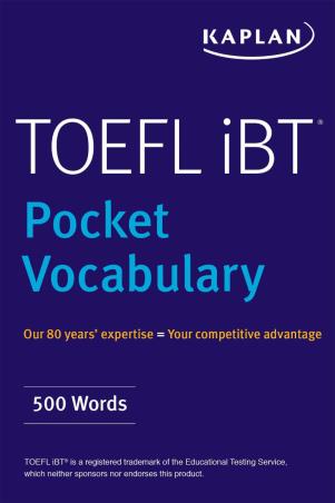 Book cover number 1 for TOEFL Pocket Vocabulary written by NA published by Kaplan Publishing
