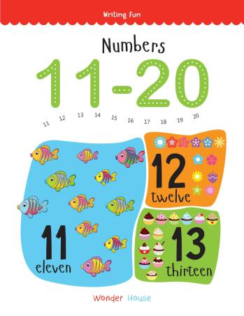 Book cover number 1 for Writing Fun Numbers 11-20 written by NA published by Wonder House