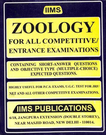 Book cover number 1 for Zoology For All Competitive/Entrance Examinations written by NA published by IIMS Publications
