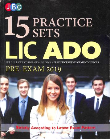 Book cover number 1 for 15 Practice Sets LIC ADO Pre. Exam 2019 written by NA published by JBC Press