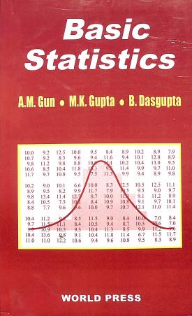 Book cover number 1 for Basic Statistics written by M. K. Gupta, A. M. Gun, B. Dasgupta published by The World Press Private Limited