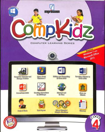 Book cover number 1 for Compkidz Class 4 (Computer Learning Series) written by Gurpreet Kaur published by Impression