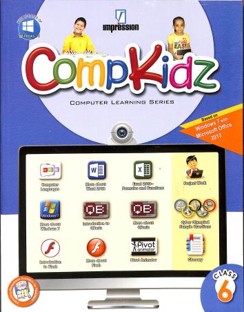 Book cover number 1 for Compkidz Class 6 (Computer Learning Series) written by Gurpreet Kaur published by Impression