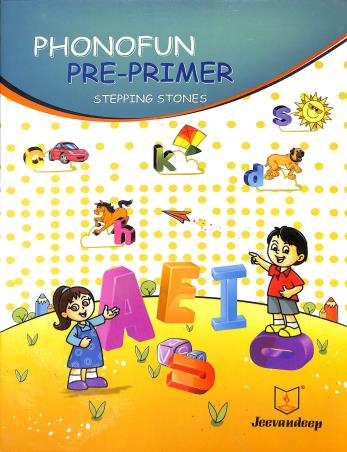 Book cover number 1 for Phonofun Pre-Primer Stepping Stones written by Myrtle L. Amaral published by Jeevandeep Edumedia Pvt. Ltd.