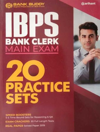 Book cover number 1 for IBPS Bank Clerk Main Exam 20 Practice Sets written by Vinay Sharma, Amit Tanwar published by Arihant Publications (India) Limited