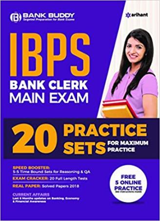 Book cover number 1 for IBPS Bank Clerk Main Exam 20 Practice Sets for Maximum Practice written by Vinay Sharma, Amit Tanwar published by Arihant Publications (India) Limited