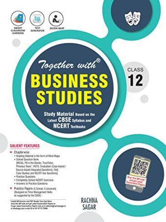 Book cover number 1 for Together With Business Studies CBSE Class 12 written by Yogesh Vijay, Vikas Vijay published by Rachna Sagar Pvt. Ltd.