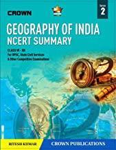 Book cover number 1 for Crown Geography Of India NCERT Summary Class 6-12 (Series 2) written by Ritesh Kumar published by Crown Publisher