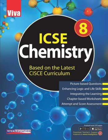 Book cover number 1 for ICSE Chemistry Class 8 written by Neha Sharma, Suresh Garg published by Viva Education