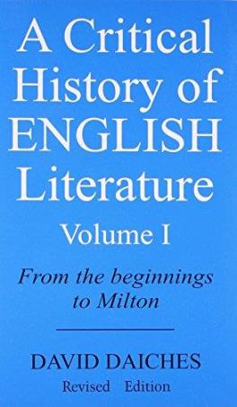 Book cover number 1 for A Critical History Of English Literature Volume-1 written by David Daiches published by Supernova Publishers