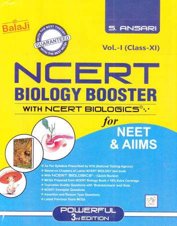Book cover number 1 for NCERT Biology Booster For NEET & AIIMS Volume 1 Class 11 written by S. Ansari published by Shri Balaji Publications