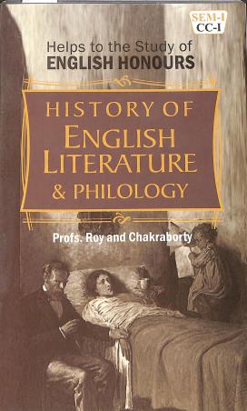 Book cover number 1 for History Of English Literature And Philology Sem-1,CC-1 written by Roy and Chakraborty published by Joydurga Library Pvt. Ltd.