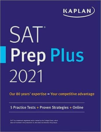 Book cover number 1 for SAT Prep Plus 2021 written by NA published by Kaplan Publishing