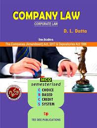 Book cover number 1 for Company Law : Corporate Law written by D. L. Datta published by Tee Dee Publication