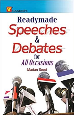 Book cover number 1 for Readymade Speeches & Debates For All Occasions written by Madan Sood published by Goodwill Publishing House