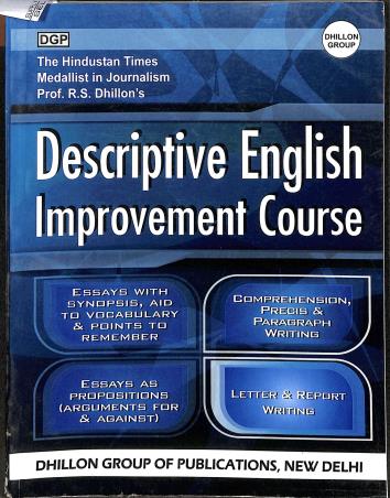 Book cover number 1 for Descriptive English Improvement Course written by NA published by Dhillon Group of Publications