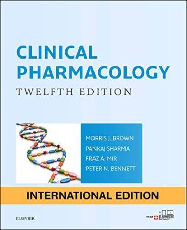 Book cover number 1 for Clinical Pharmacology (International Edition) written by Pankaj Sharma, Morris J. Brown, Fraz A. Mir, Peter N. Bennett published by Elsevier