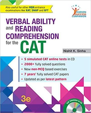 Book cover number 1 for Verbal Ability and Reading Comprehension for the CAT written by Nishit K. Sinha published by Pearson Education