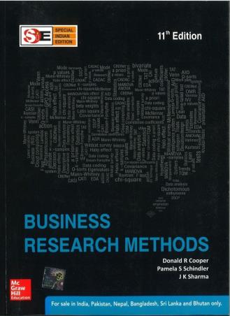 Book cover number 1 for Business Research Methods written by J. K. Sharma, Donald R. Cooper, Pamela S. Schindler published by McGraw Hill Education Private Limited