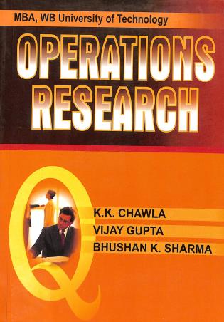 Book cover number 1 for Operations Research written by Vijay Gupta, Bhushan K. Sharma, K. K. Chawle published by Kalyani Publishers