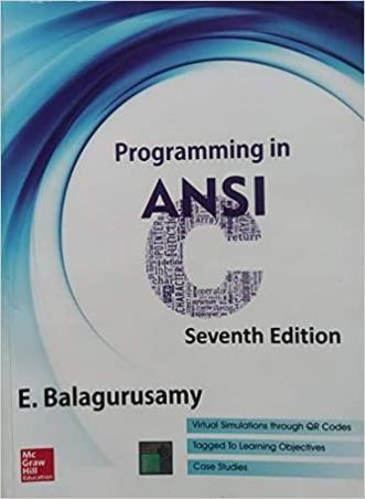 Book cover number 1 for Programming In ANSI written by E. Balagurusamy published by McGraw Hill Education Private Limited