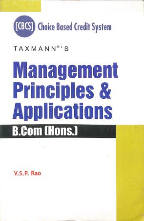 Book cover number 1 for Taxmann's Management Principles & Applications written by V. S. P. Rao published by Taxmann Publications Pvt. Ltd.