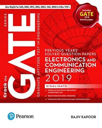 Book cover number 1 for GATE Electronics And Communication Engineering, 2019 : Previous Years' Solved Question Papers written by Rajiv Kapoor published by Pearson Education