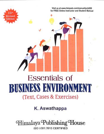 Book cover number 1 for Essentials Of Business Environment (Text, Cases & Exercises) written by K. Aswathappa published by Himalaya Publishing House