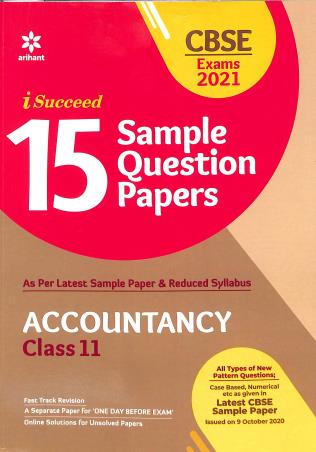 Book cover number 1 for I Succeed 15 Sample Question Papers Accountancy Class 11 CBSE (2021) written by Richa Makkar published by Arihant Prakashan