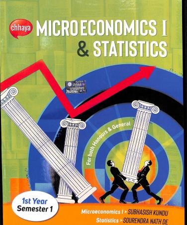 Book cover number 1 for Chhaya Microeconomics 1 & Statistics (1st Year Semester 1) written by Sourendranath De, Subhasish Kundu published by Chhaya Prakashani Pvt. Ltd.