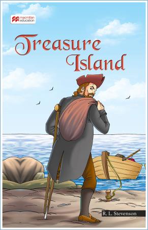 Book cover number 1 for Treasure Island written by R. L. Stevenson published by Macmillan Education