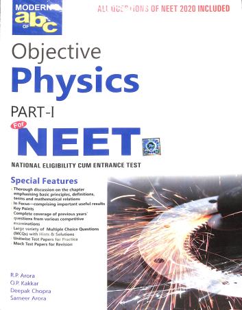 Book cover number 1 for Modern's abc Of Objective Physics Part-1 & 2 For NEET (2020) written by Deepak Chopra, R. P. Arora, O. P. Kakkar, Sameer Arora published by Modern Publishers