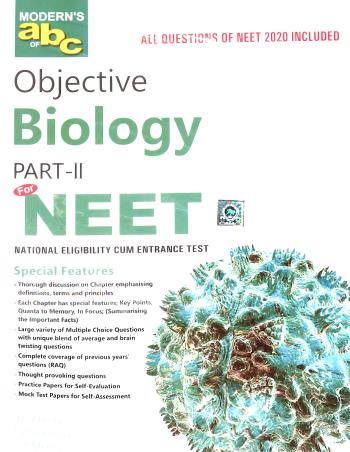 Book cover number 1 for Modern's abc Of Objective Biology Part-1 & 2 For NEET (2020) written by V. K. Khosla, Kanta Khosla, O. P. Mehta published by Modern Publishers