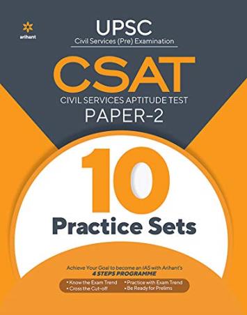 Book cover number 1 for CSAT (Civil Services Aptitude Test) 10 Practice Sets Paper 2 written by Vivek Sharma, Deepika Singla, Varun Bali published by Arihant Publications (India) Limited