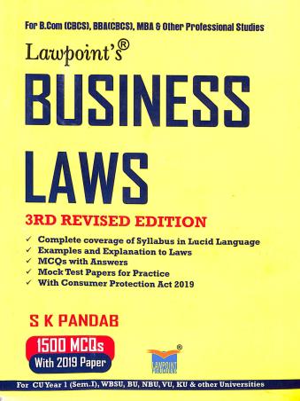 Book cover number 1 for Business Laws : Semester 1 Year 1 1500 MCQs With 2019 Paper written by S. K. Panda published by Lawpoint