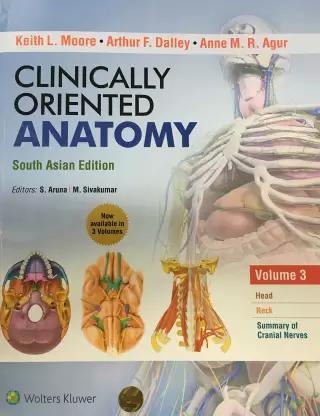 Book cover number 1 for Clinically Oriented Anatomy South Asian Edition-Volume 3 (Head and Neck) written by Keith L. Moore published by Wolters Kluwer