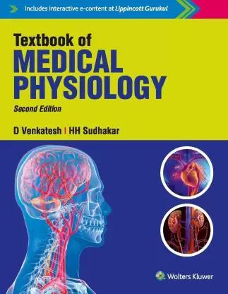 Book cover number 1 for Textbook of Medical Physiology written by D. Venkatesh published by Wolters Kluwer