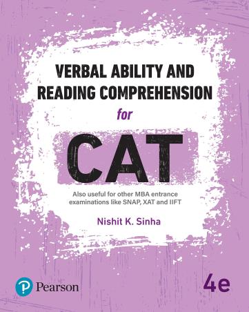 Book cover number 1 for Verbal Ability And Reading Comprehension For CAT written by Nishit K. Sinha published by Pearson Education
