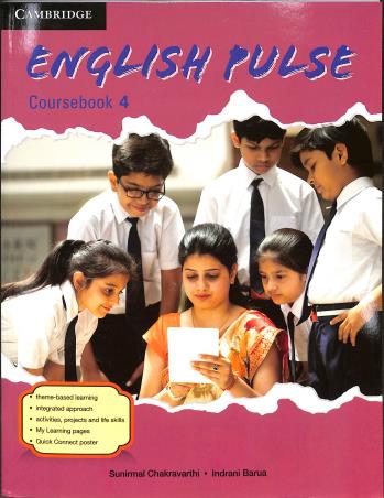 Book cover number 1 for English Pulse Coursebook 4 written by Indrani Barua, Sunirmal Chakravarthi published by Cambridge University Press