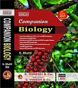 Book cover number 1 for Dinesh Companion Biology Class 12 (2022) written by K. Bhatti published by S. Dinesh & Co.