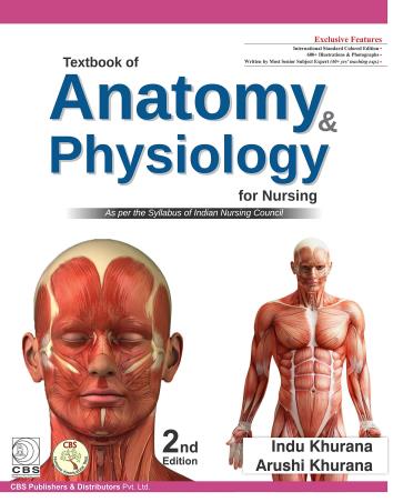 Book cover number 1 for Textbook Of Anatomy And Physiology For Nursing written by Indu Khurana, Arushi Khurana published by CBS Publishers & Distributors Pvt. Ltd.