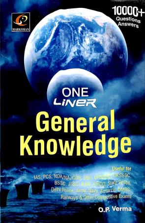 Book cover number 1 for One Liner General Knowledge written by O. P. Verma published by Marksman Prakashan
