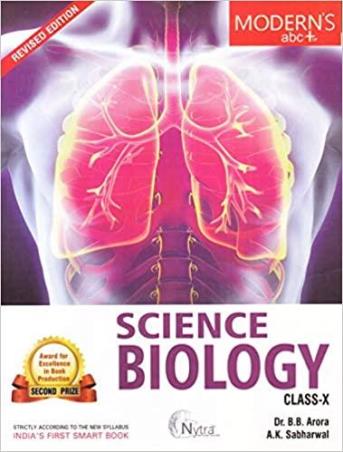 Book cover number 1 for Modern's abc+ Of Science Biology Class 10 (2021-22) written by B. B. Arora, A. K. Sabharwal published by Modern Publishers